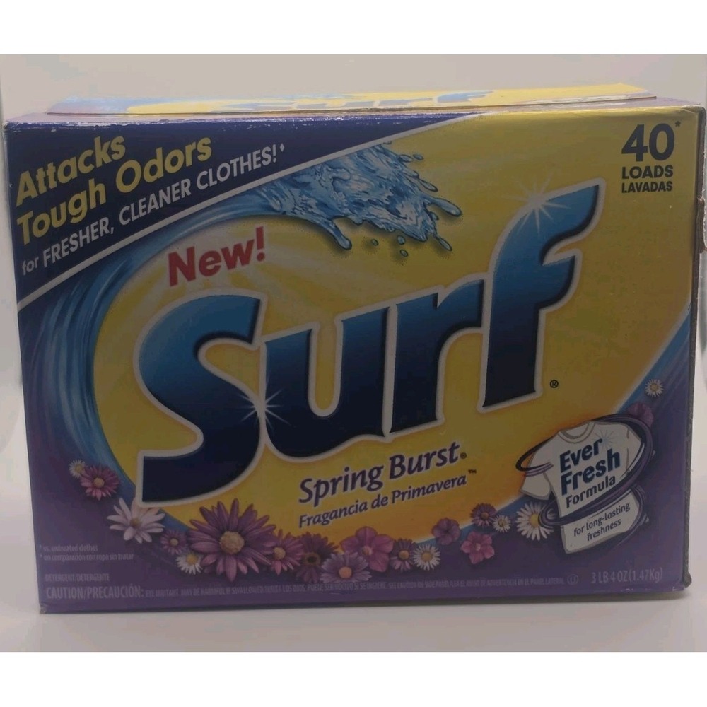 Surf Spring Burst Powder Laundry  Detergent 40 Loads New Full Box 52oz